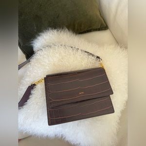 JW PEI Women’s Mini Flap Crossbody in Brown Croc